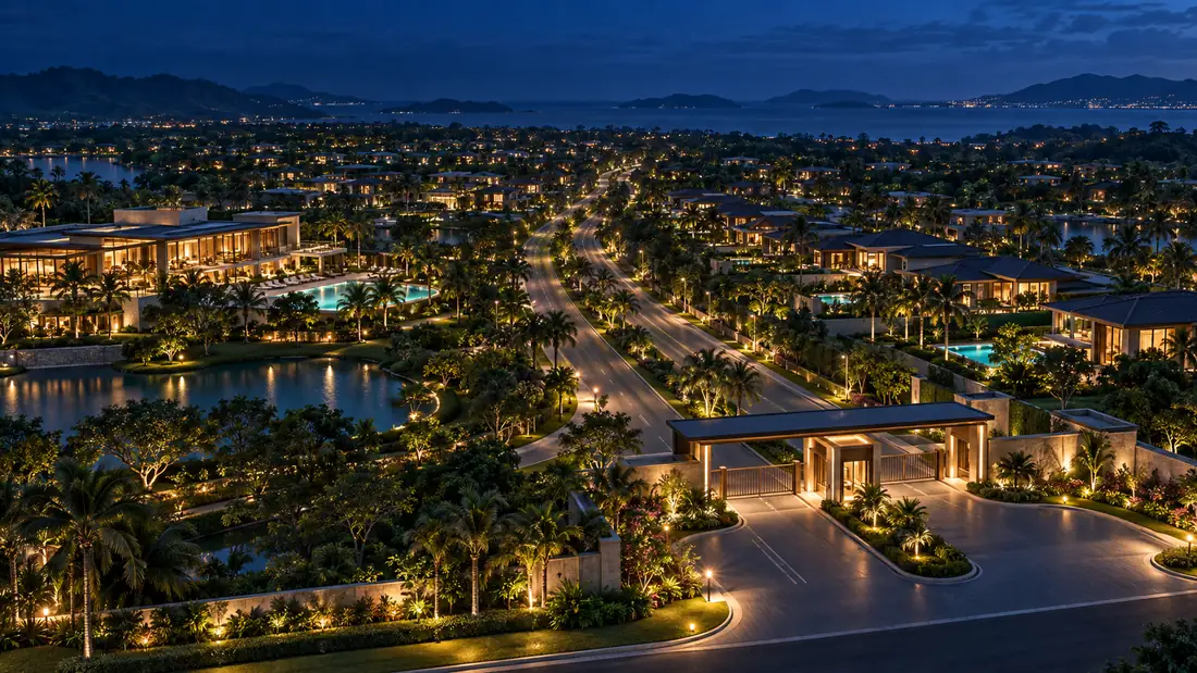 An illuminated estate environment illustrating connected advisory intelligence domains